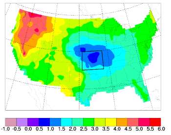 expected climate change map